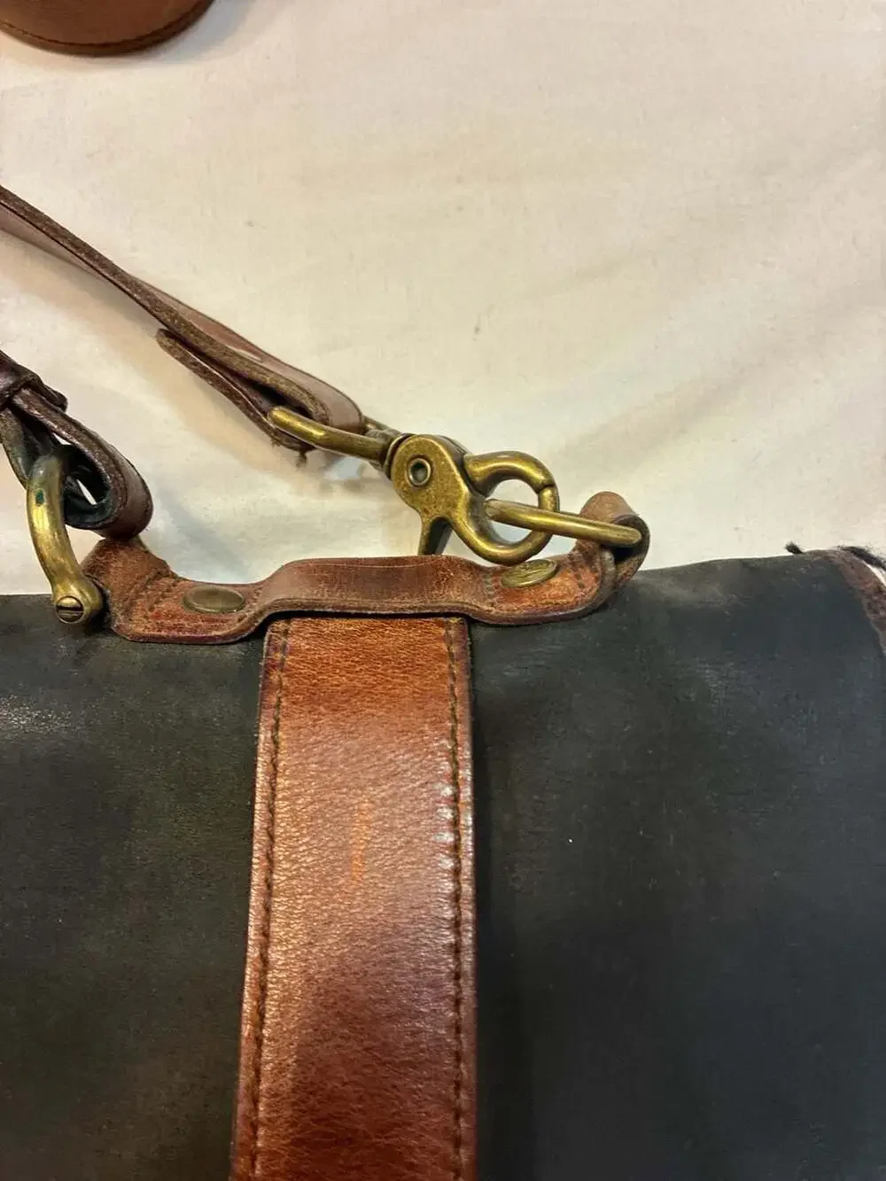 Vintage Timberland Leather Messenger Briefcase Bag